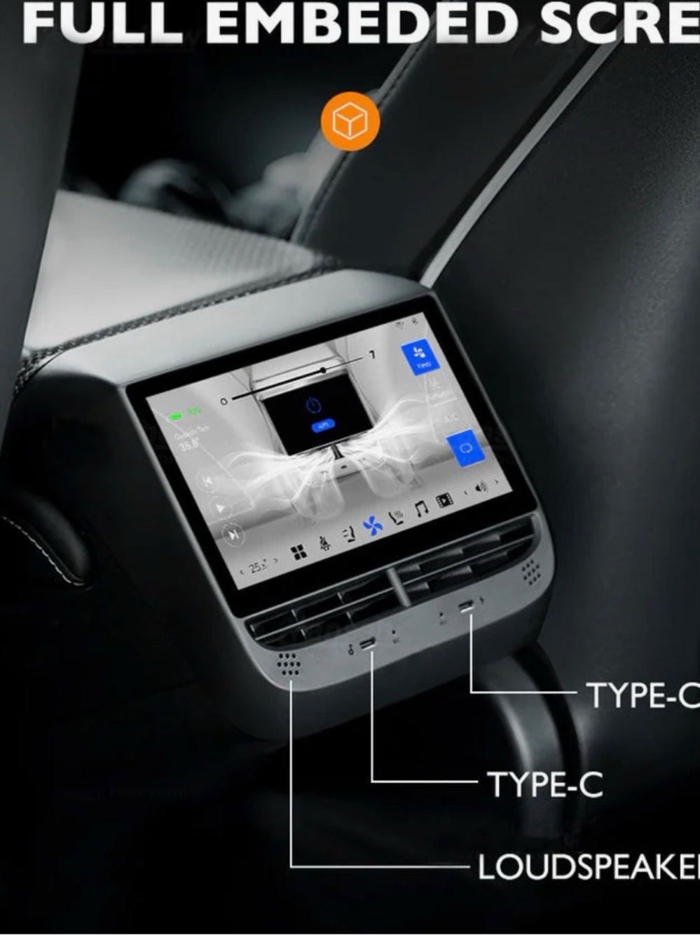 Model 3/Y 7” Rear Entertainment + Climate Control Display H7 touchscreen - Picture 4 of 16